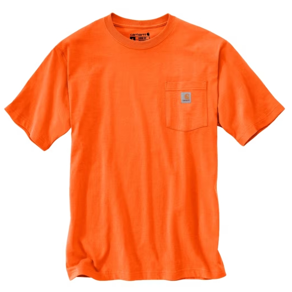 NWT Carhartt Men's Bright Orange Iconic K87 Short Sleeve Tee